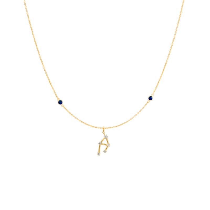 Zodiac Horoscope Sign Libra Constellation Necklace Gold image