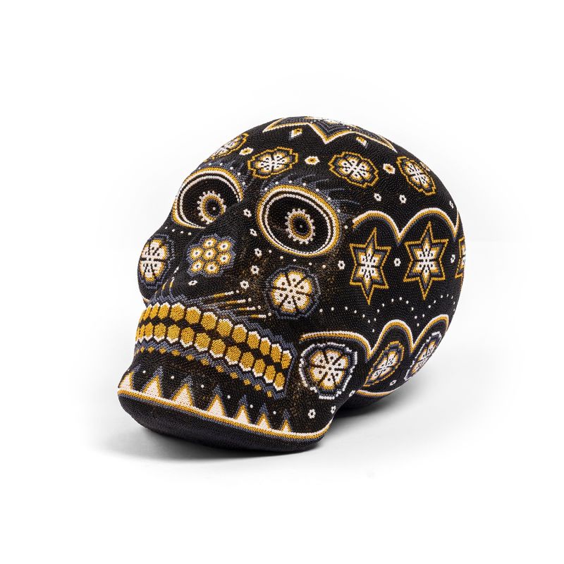 Skull Statue Decor - Black/Metallic Gray/Pearl White/Golden image