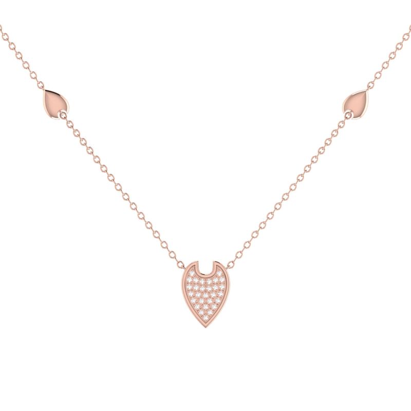 Raindrop Necklace In 14 Kt Rose Gold Vermeil On Sterling Silver image