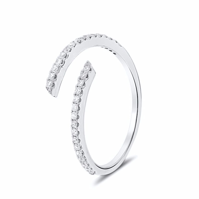 Spiral Diamond Ring 18K White Gold image