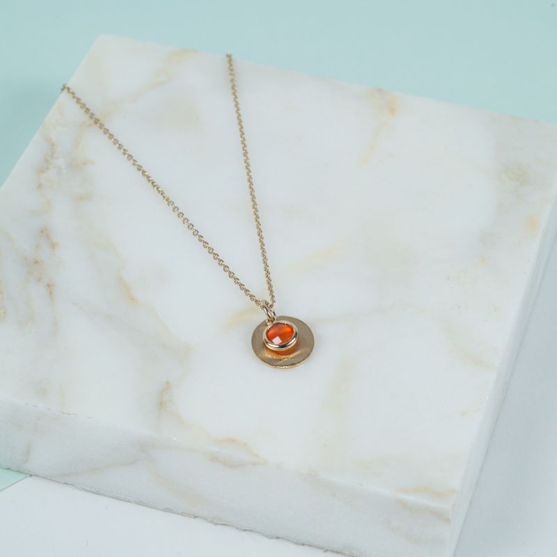 Bali 9Ct Gold July Birthstone Necklace Carnelian image