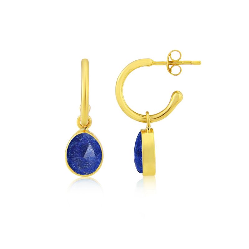 Manhattan Gold & Lapis Lazuli Interchangeable Gemstone Earrings image