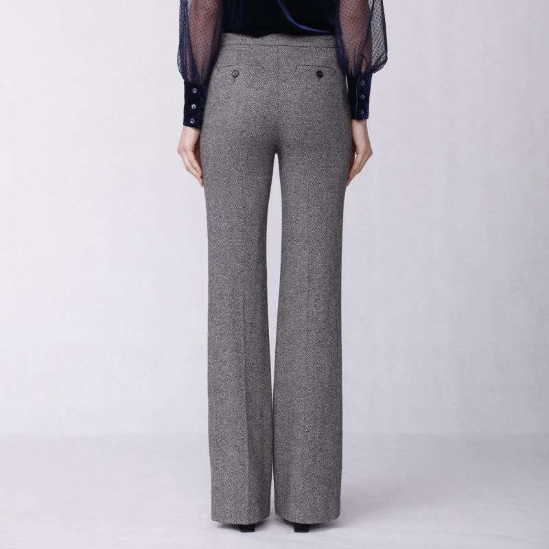 Marled Grey Straight-Leg Pants image