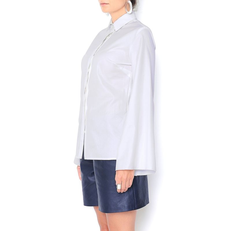 Tee White Cotton Shirt With Flared Sleeves image