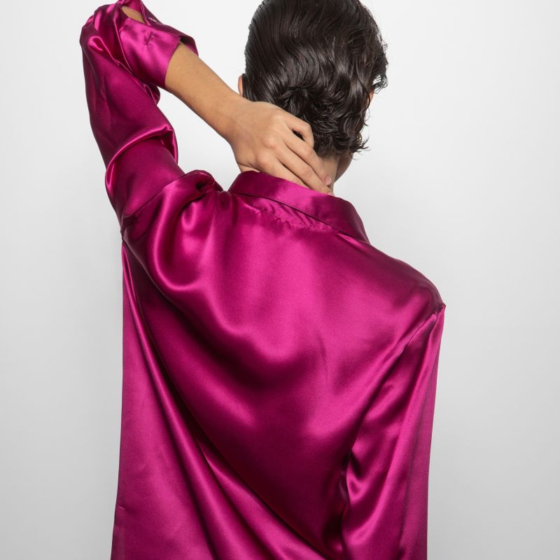 The Silk Shirt In Magenta image