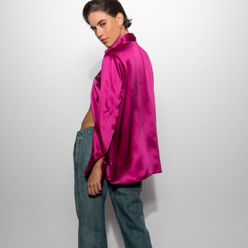 The Silk Shirt In Magenta image