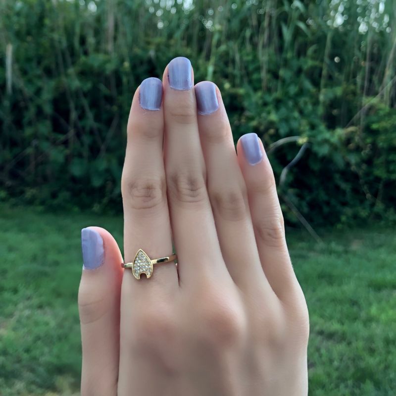 Raindrop Ring In 14 Kt Yellow Gold Vermeil On Sterling Silver image