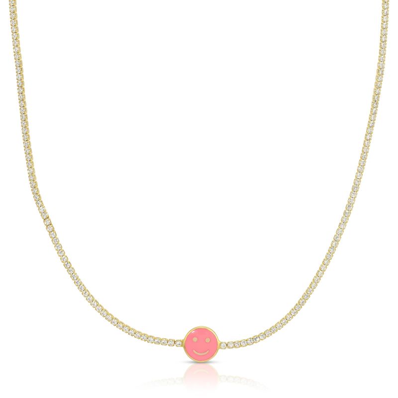 Smiley Face Tennis Choker( Light Pink) image