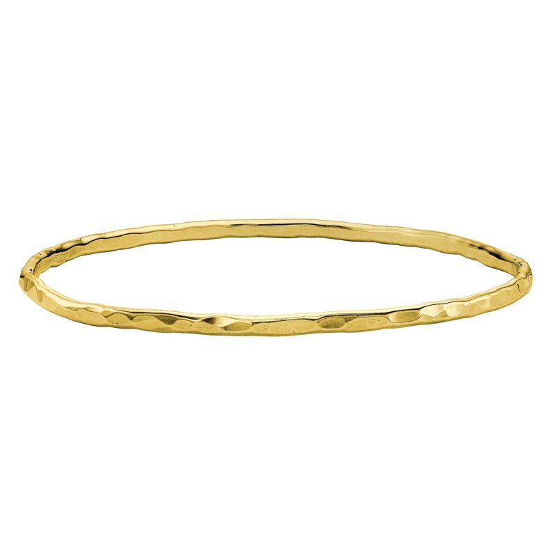 18Ct Yellow Gold Vermeil 3Mm Hammered Bangle image