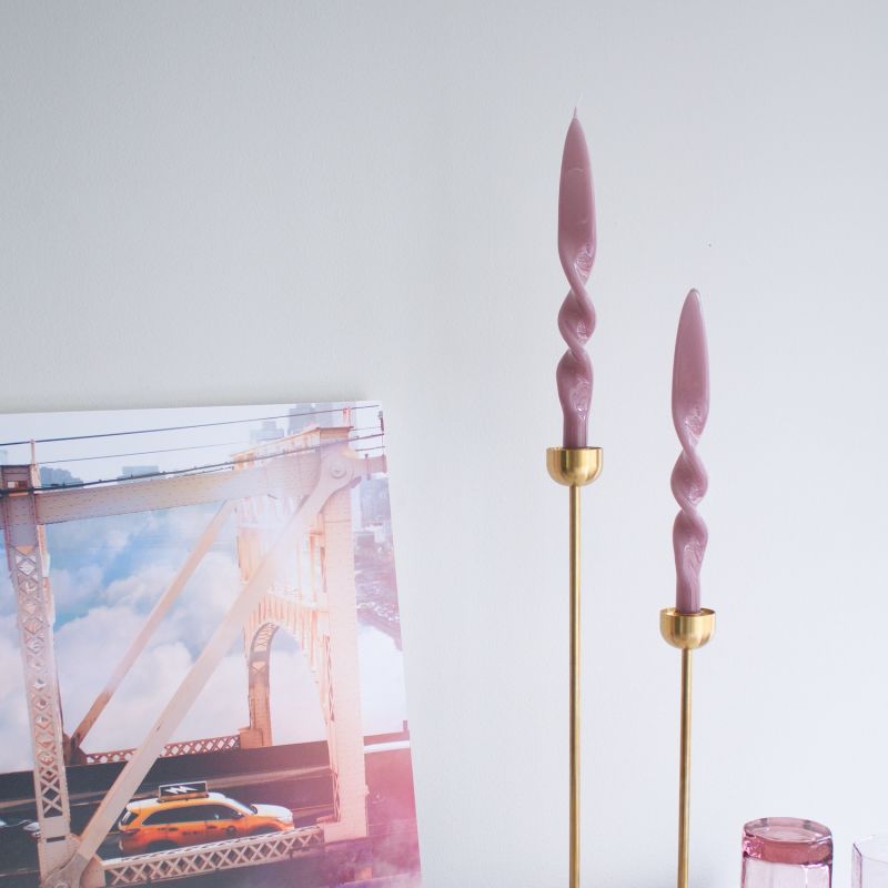 Mauve Taper Candle Set image