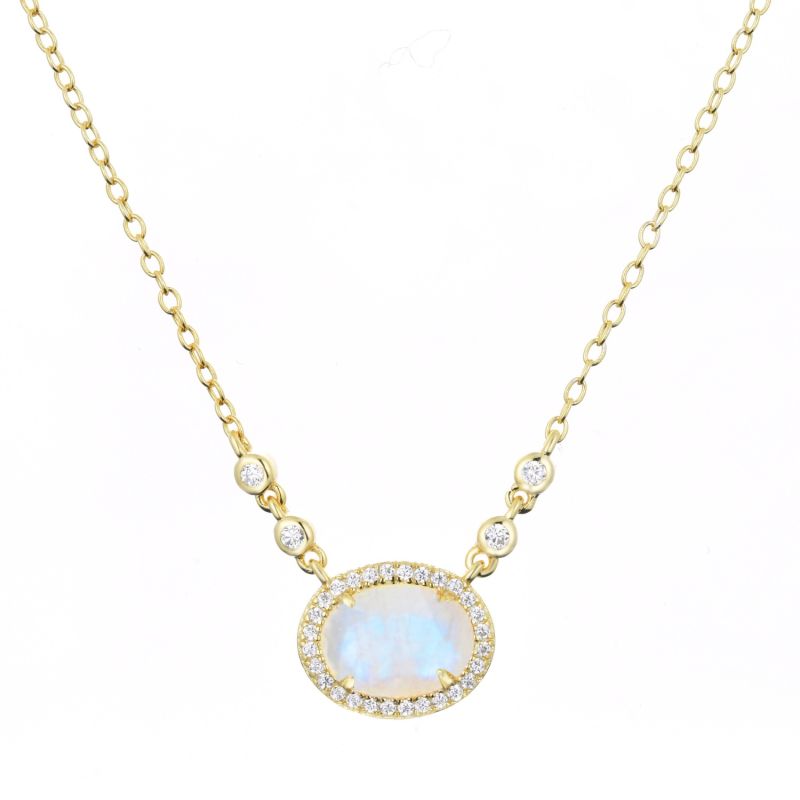 Aura Rainbow Moonstone Drop Necklace image