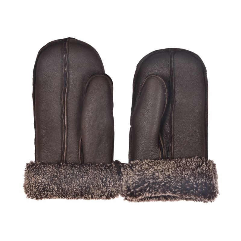 Sheepskin Mittens M02 Brown Hurricane Napalan O/S image