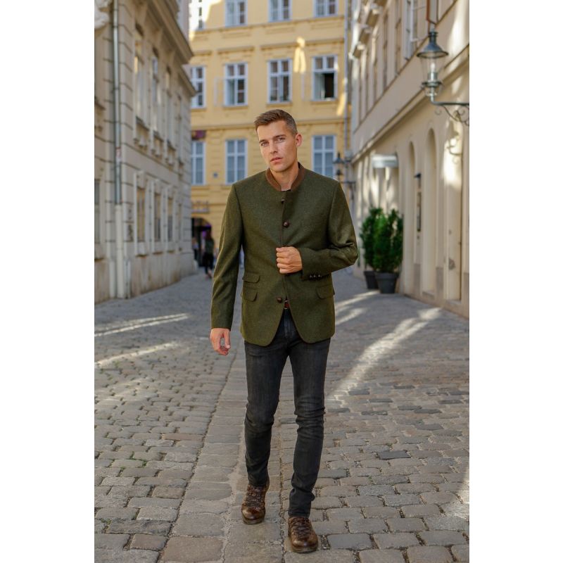 Edward - Classic Austrian Jacket In Olive - Blue image