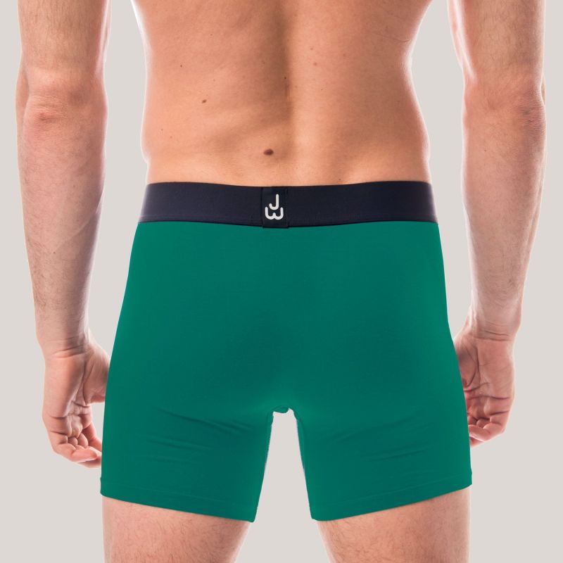 Super Soft Boxer Briefs Anti-Chafe & No Ride Up Design - Two Pack With & Without Pouch - Green & Red image