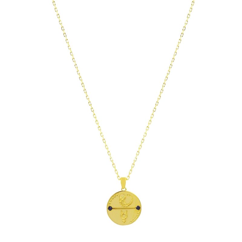 Virgo Zodiac Necklace - Gold image