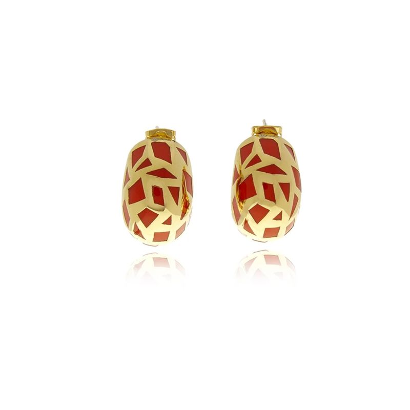 Orange Les Racines Ceramic Earrings image