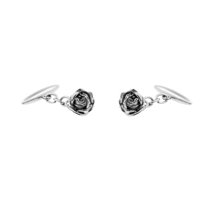 Rose Cufflinks - Silver image