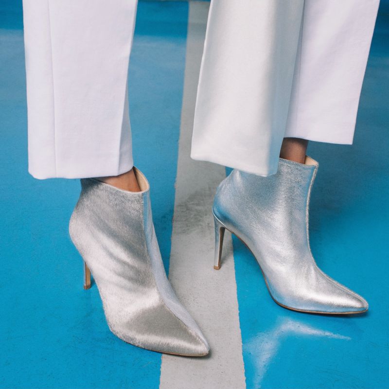 Paulina Silver Boots | Rosamund Muir London | Wolf & Badger