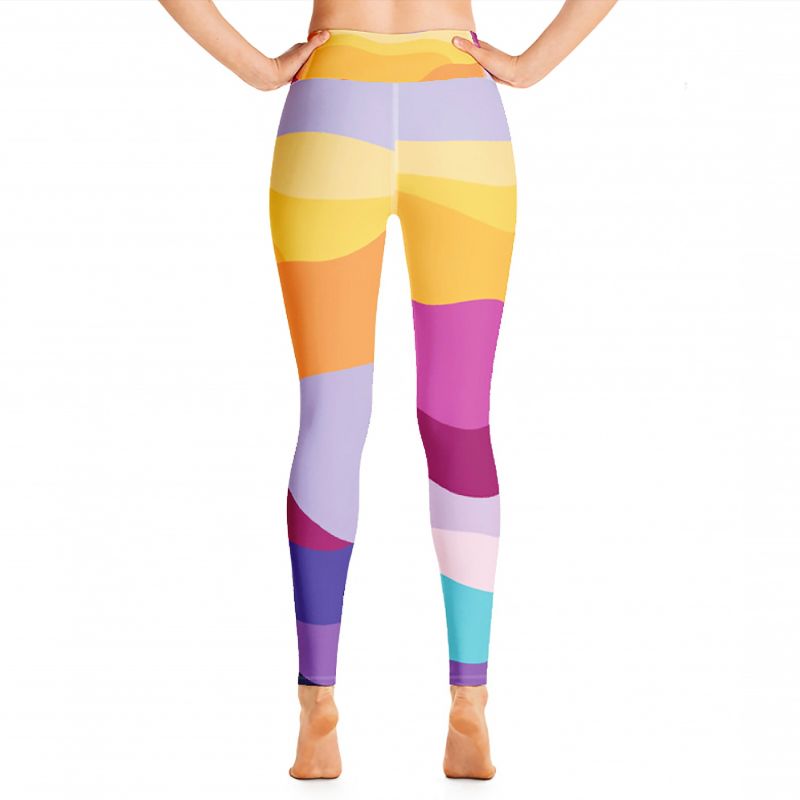 High Waist Yoga Leggings In Rainbow image