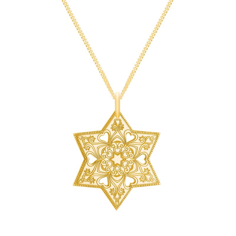 Small Gold Mandala Star Pendant Necklace image