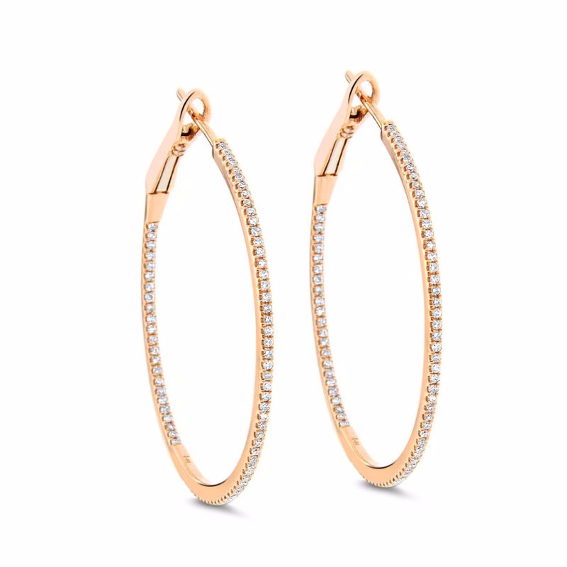 In/Out Diamond Hoops 18K Rose Gold image