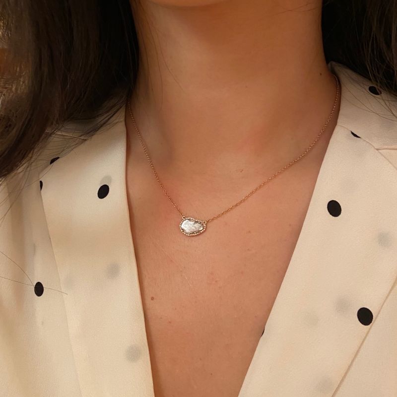 Diamond Slice Necklace - Rose Gold image