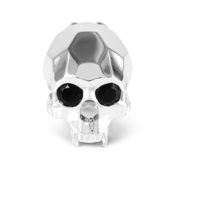 Vampire Skull Button Cover Silver image