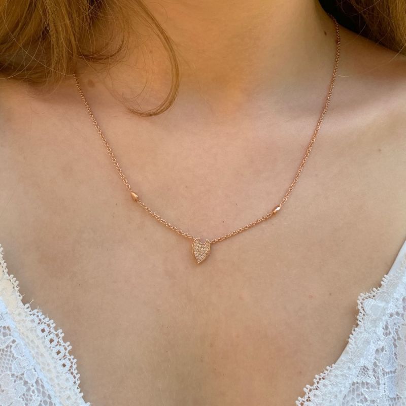 Raindrop Necklace In 14 Kt Rose Gold Vermeil On Sterling Silver image