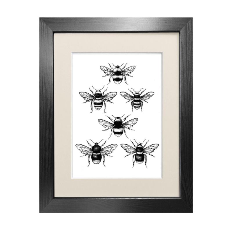 'British Bees' Fine Art Print A3 image