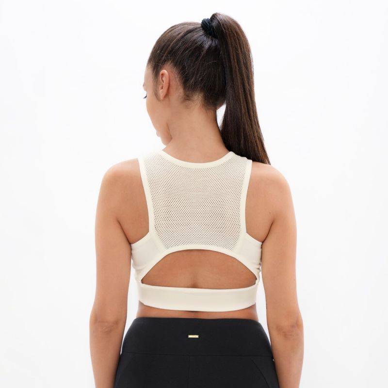 Boston Sports Bra - Organic Cotton Open Back - Black Sand