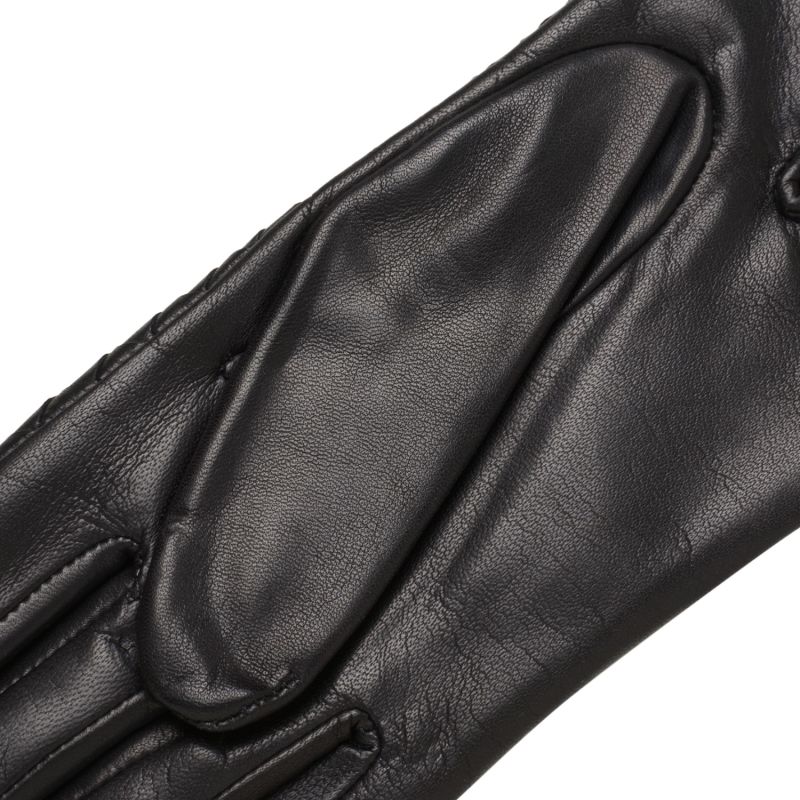 Intrecciato- Women's Woven Leather Gloves in Black image