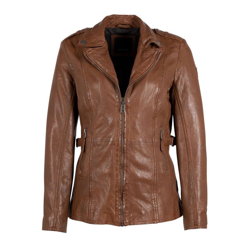 Yellie Cf Leather Jacket, Cognac image