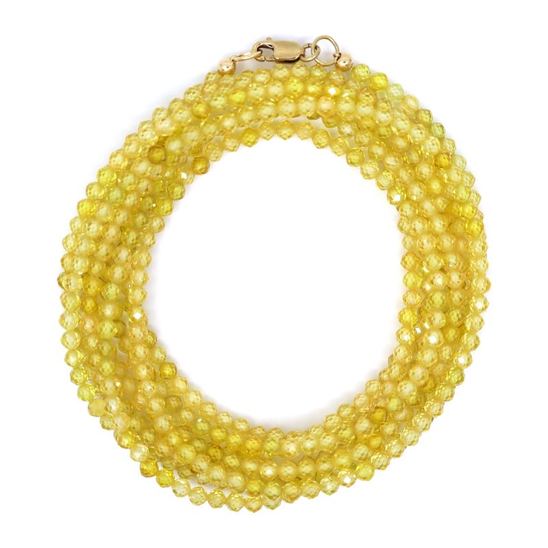 Yellow Cubic Zirconia Beaded Bracelet image