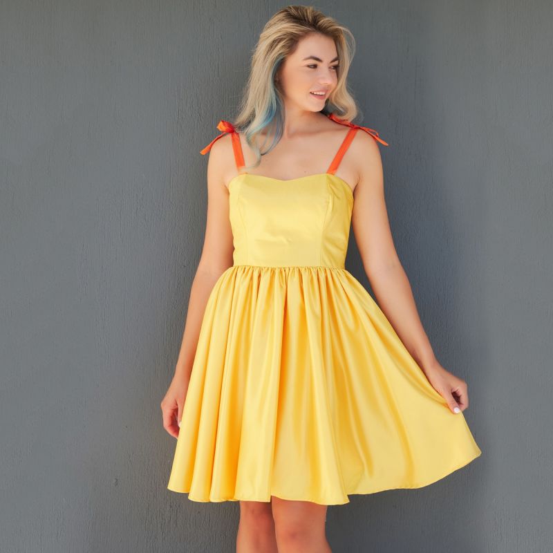 Yellow Flare Mini Dress image