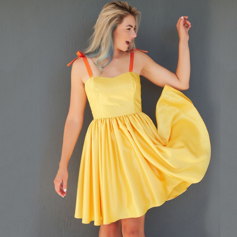 Yellow Flare Mini Dress image