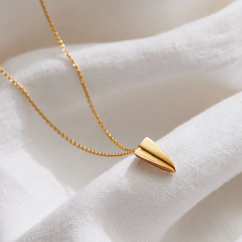 Gold Paper Plane Charm Necklace