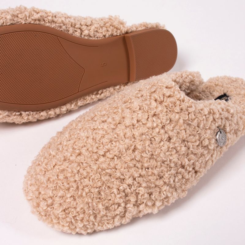 Carla Indoor Outdoor Mule Slippers In Natural image