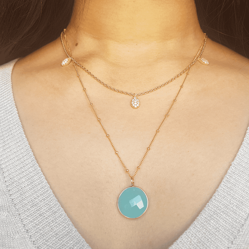 Hannah Necklace Aqua Chalcedony image