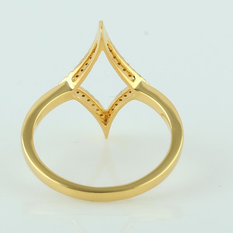 18K Gold Genuine Diamond Designer Cocktail Ring Handmade Jewelry image