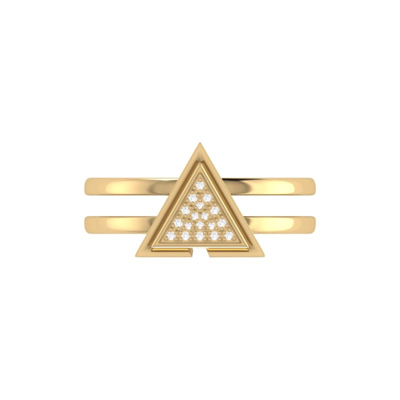 On Point Ring In 14 Kt Yellow Gold Vermeil On Sterling Silver image