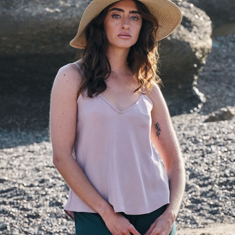 Champagne Pink Vegan Silk Camisole image