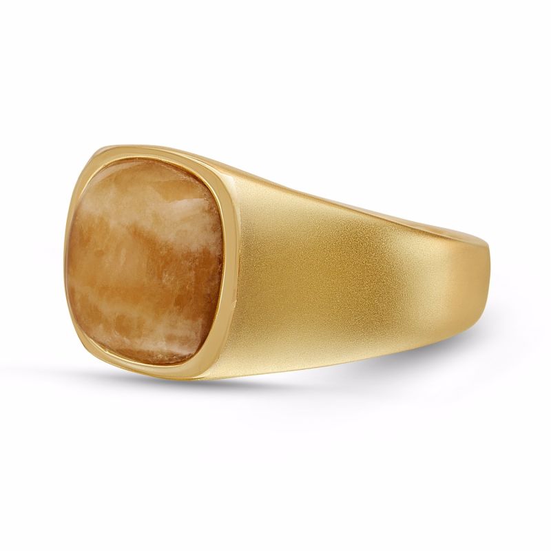 Yellow Lace Agate Stone Ring image