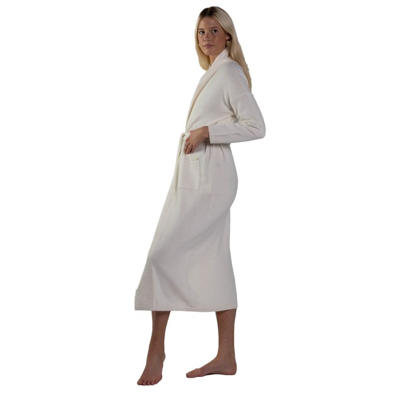 "Camilla" Cashmere Dressing Gown Off White tirillm Wolf & Badger