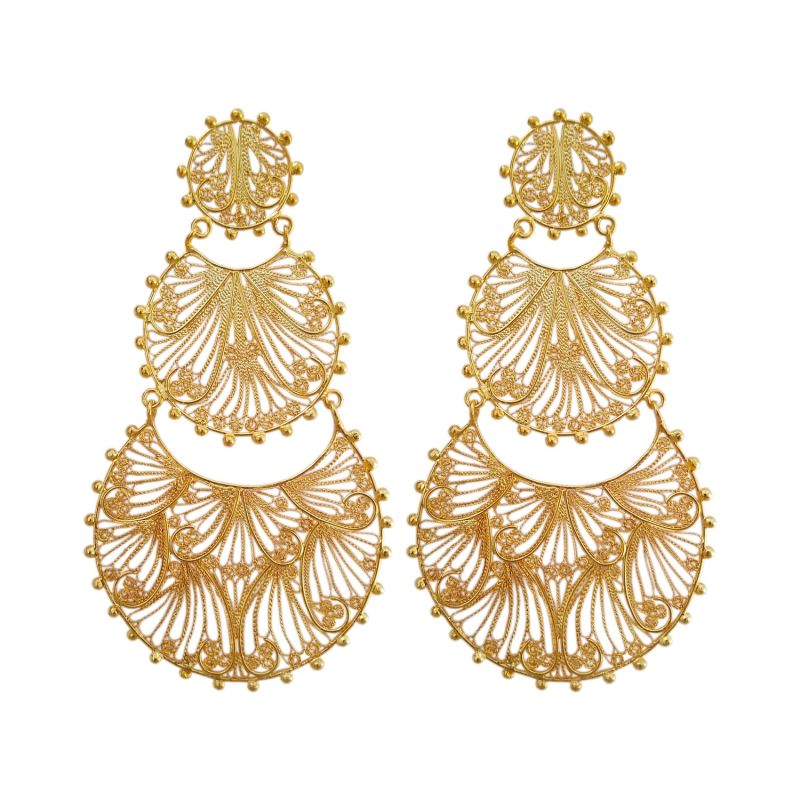 Alma Statement Golden Earrings image