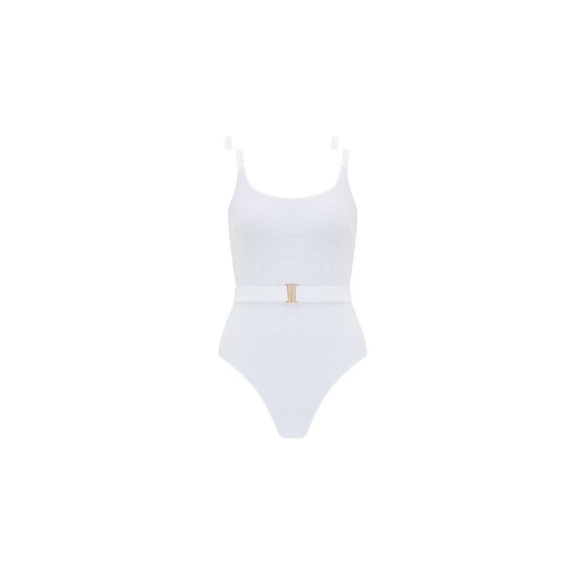 'Elle'' Reversible One Piece In White Seagrass image