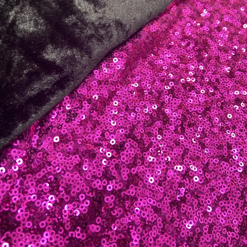 Retro Pink Sequin & Black Velvet Jumper image