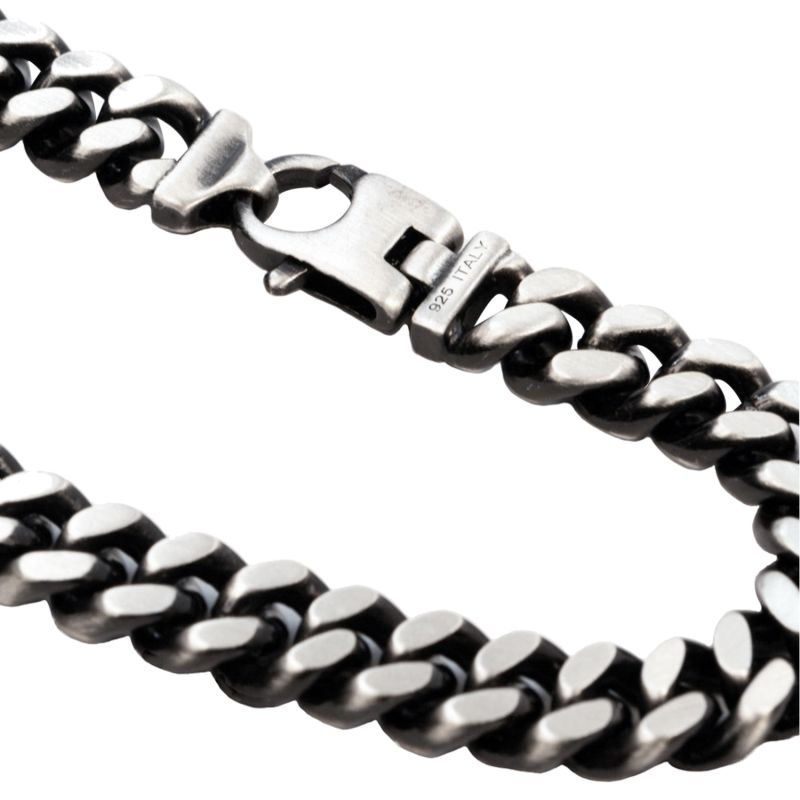 Satin Black Diamond Cut Curb Bracelet 9.2mm image