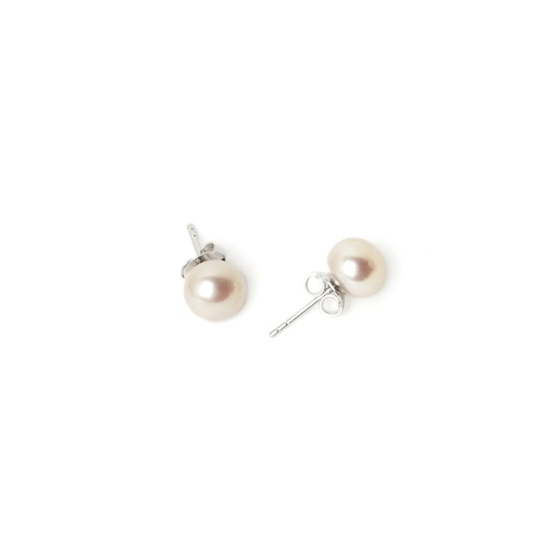 Classic Only Pearl Peach Earrings White Gold image