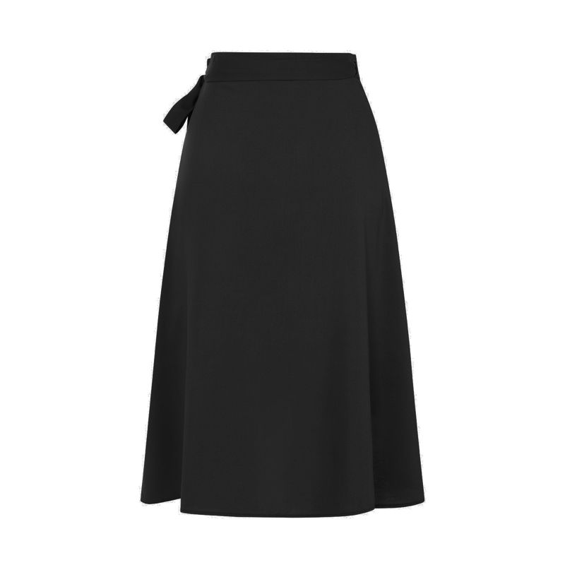 Black Silk Wrap Skirt image