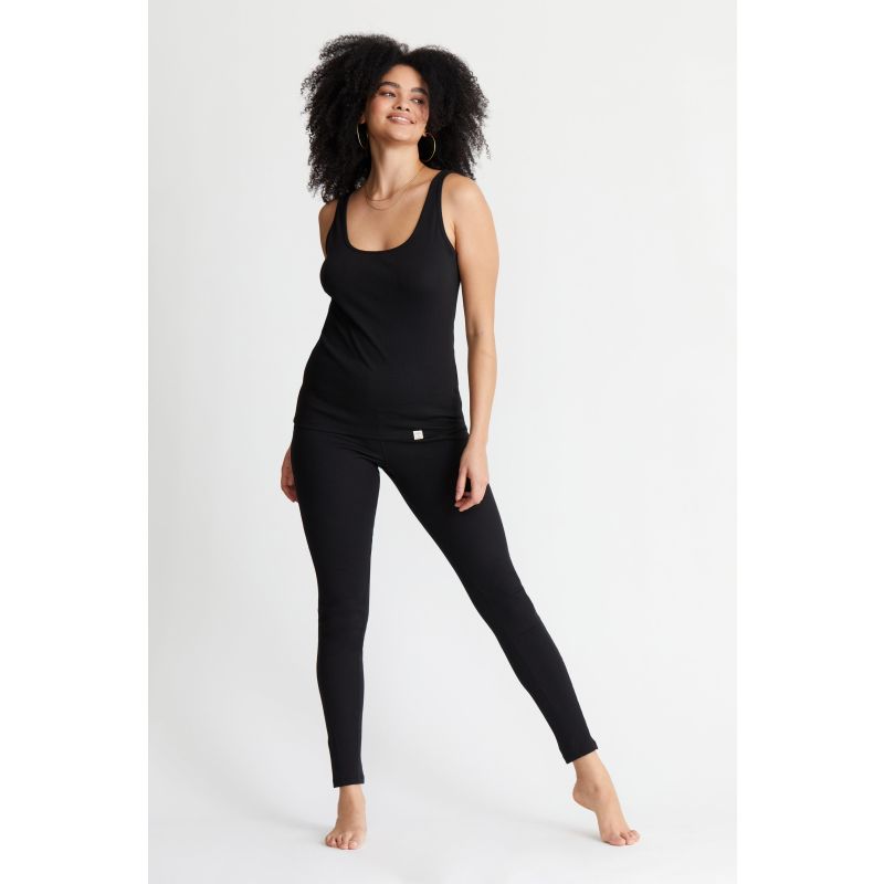 Pima Rib Knit L&L Legging - Black image